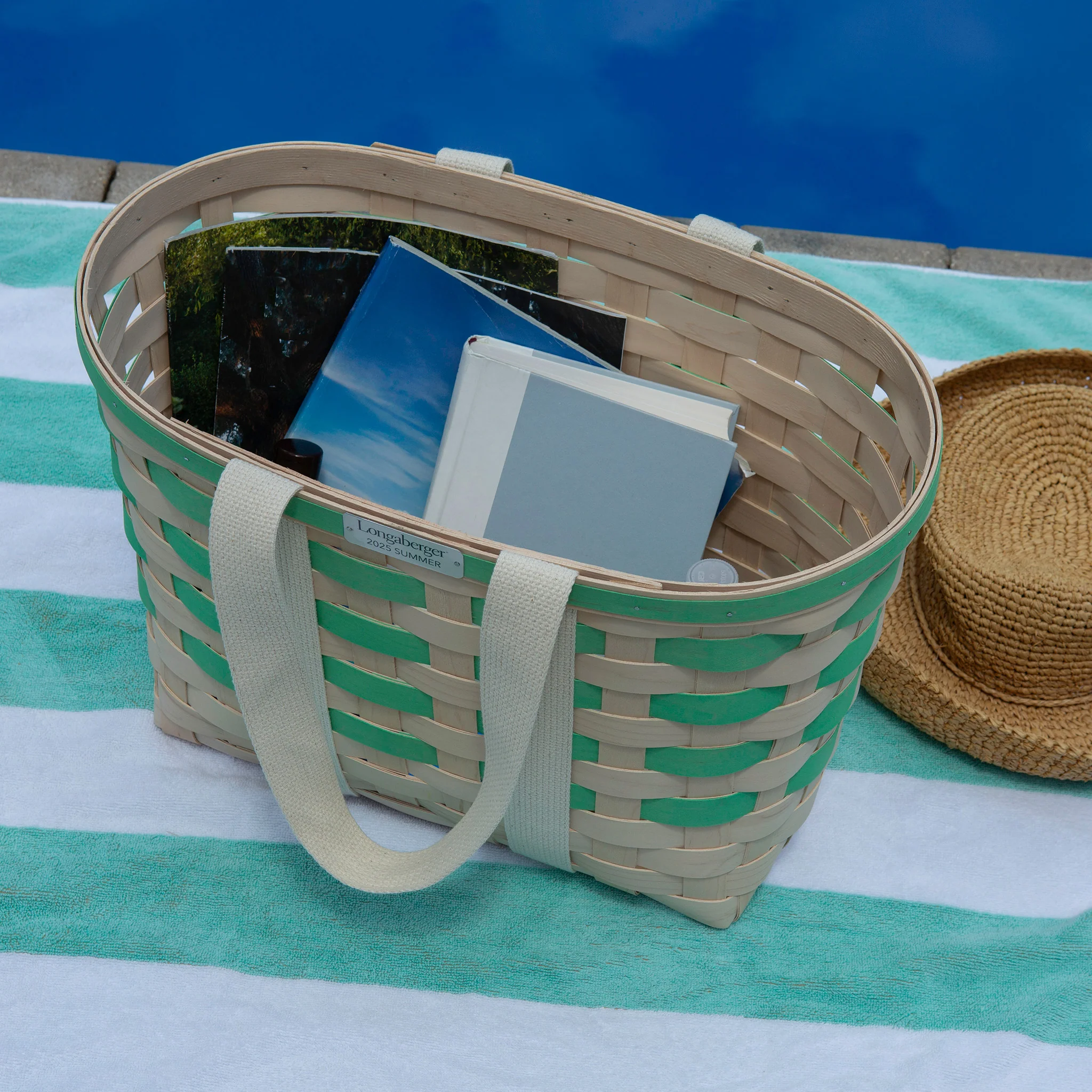 Collector's 2025 Summer Tote Basket with Protector - Seafoam - Image 3