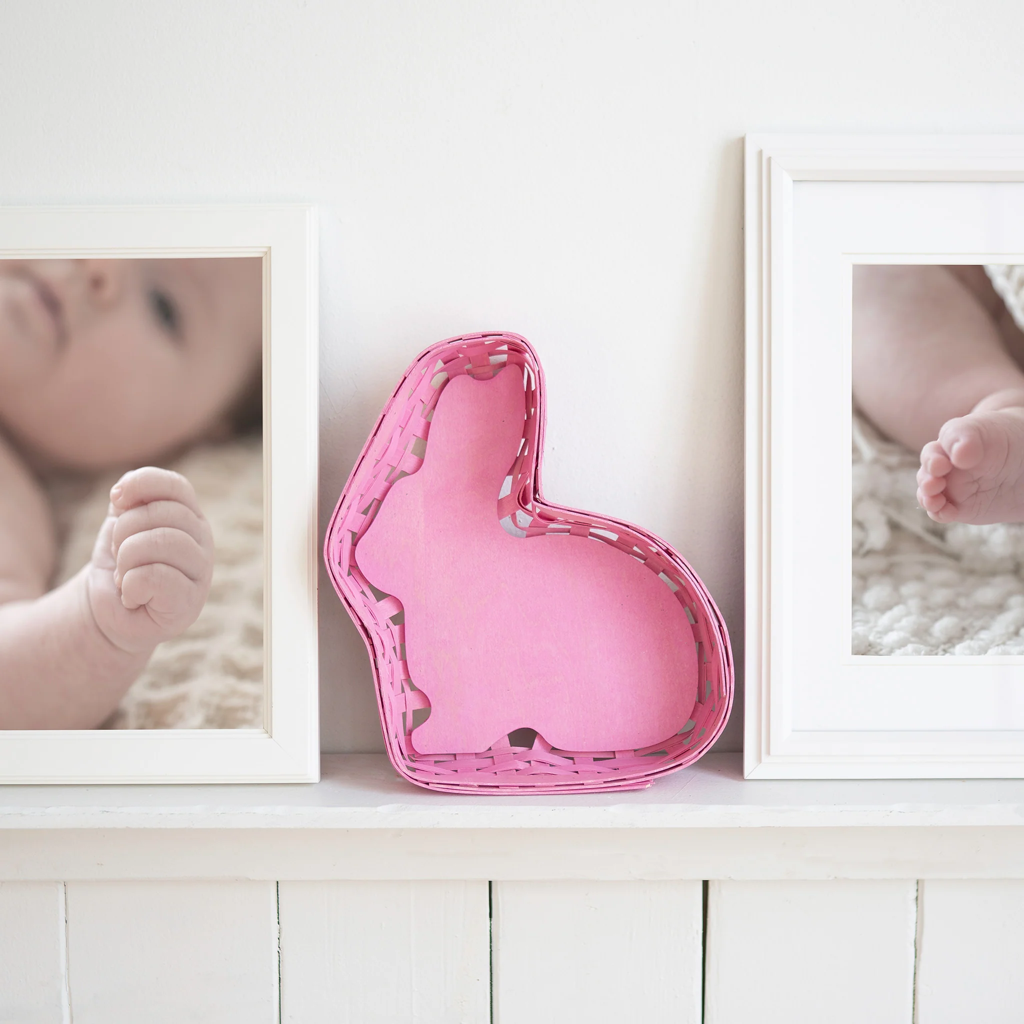 Bunny Basket Tray with Protector - Dark Pink - Image 3