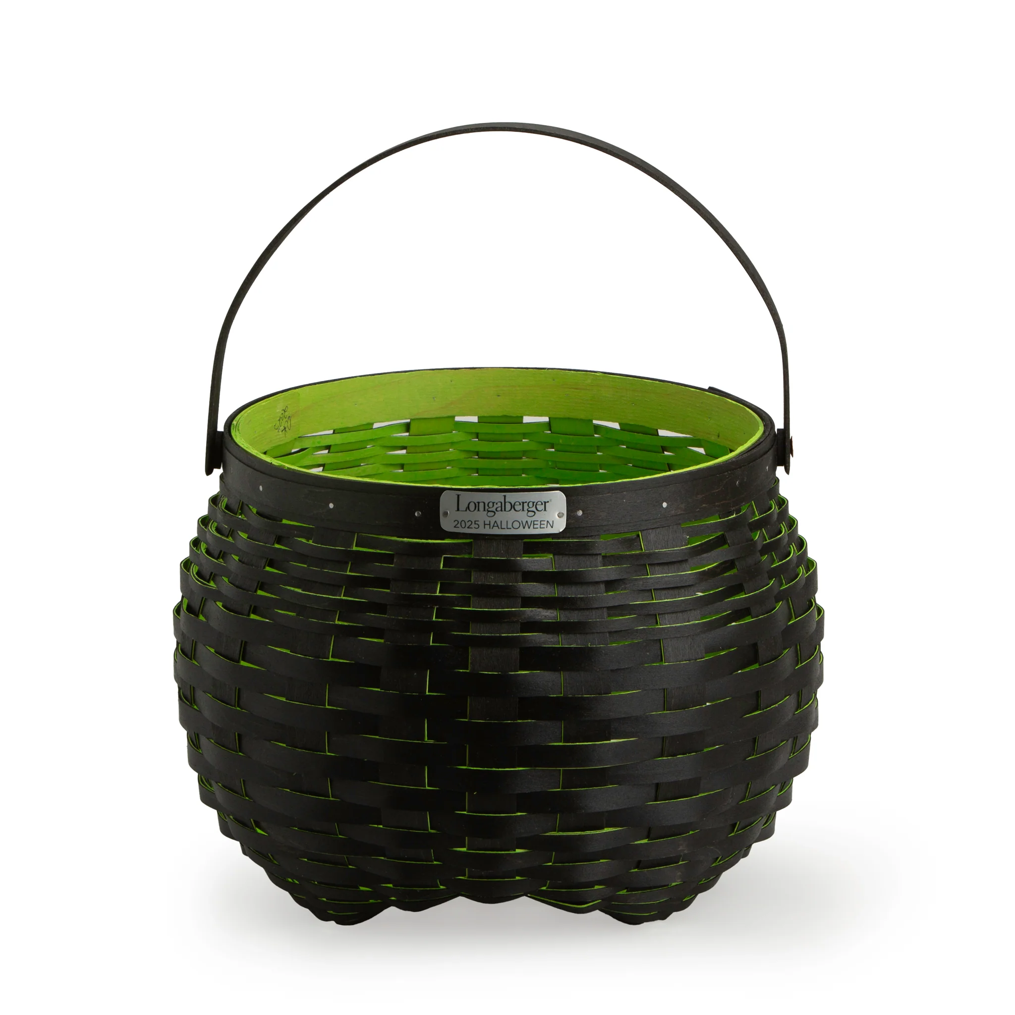 Collector's Halloween Medium Cauldron Basket with Protector - Black and Neon Green - Image 11