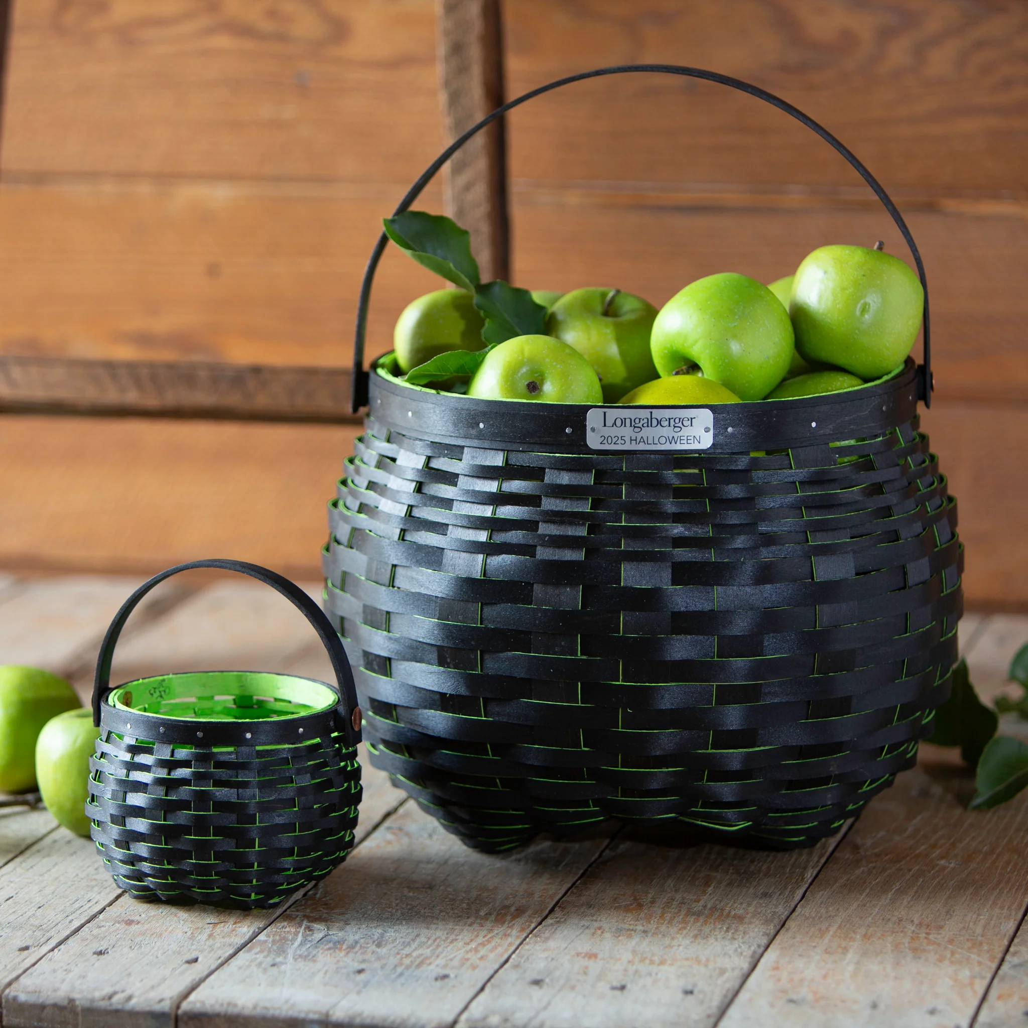 Collector's Halloween Medium Cauldron Basket with Protector - Black and Neon Green - Image 5
