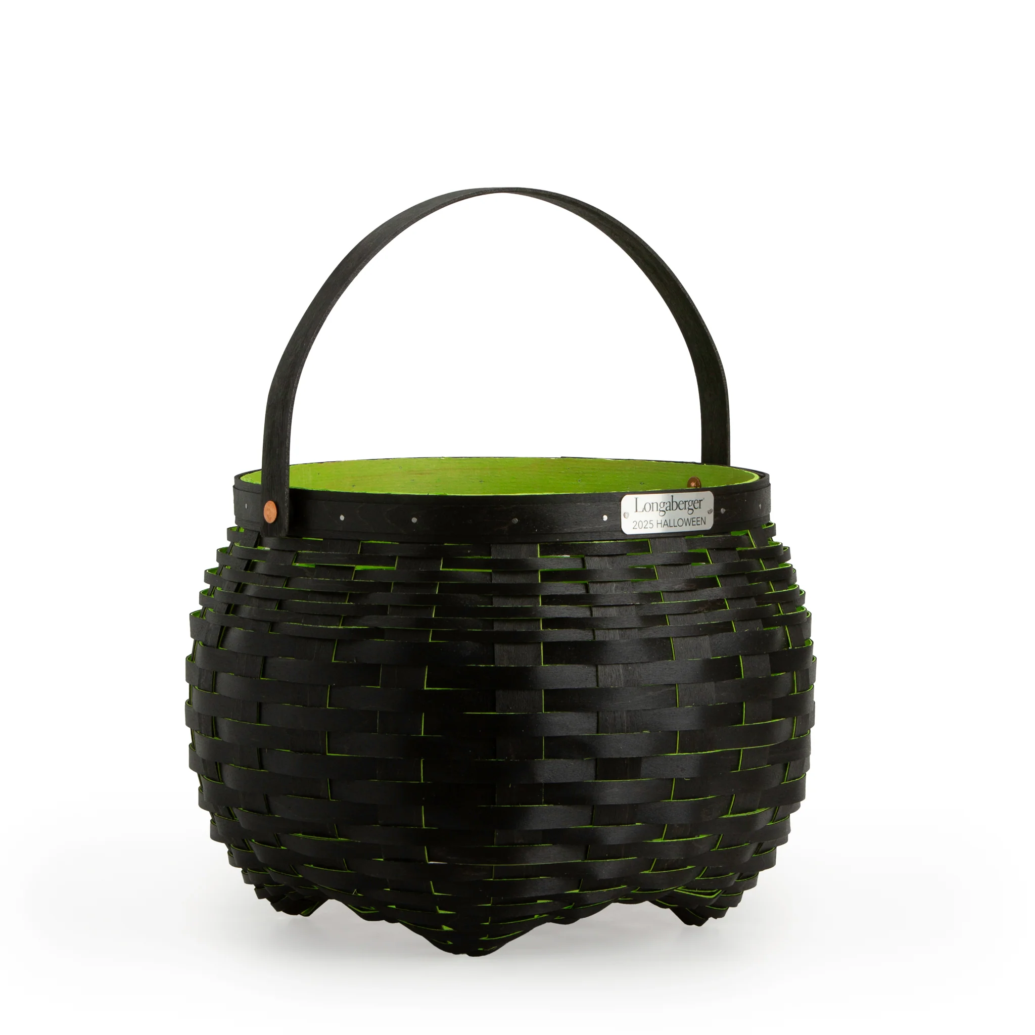 Collector's Halloween Medium Cauldron Basket with Protector - Black and Neon Green - Image 6