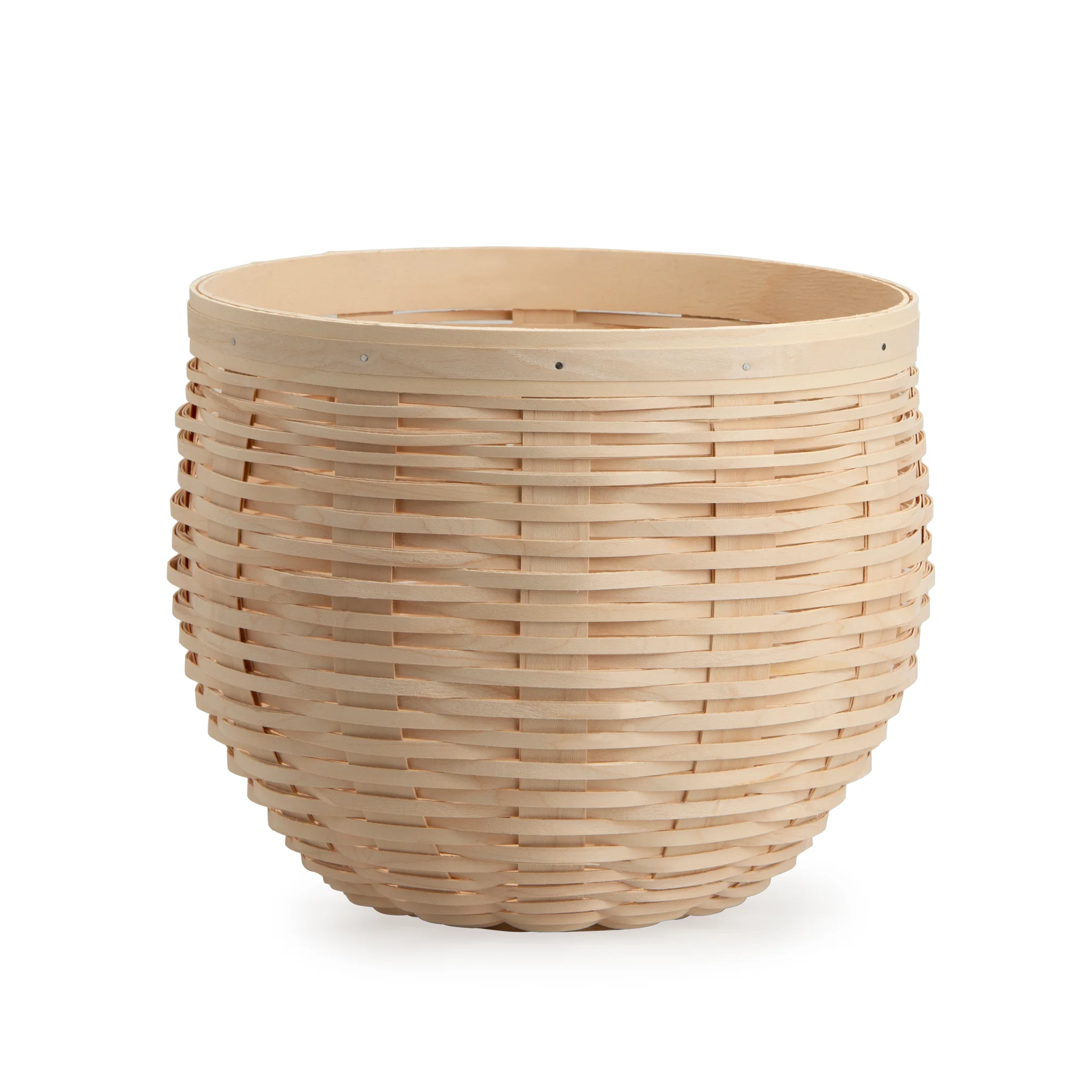 Large Round Nesting Storage Basket with Protector - Whitewashed - Image 7