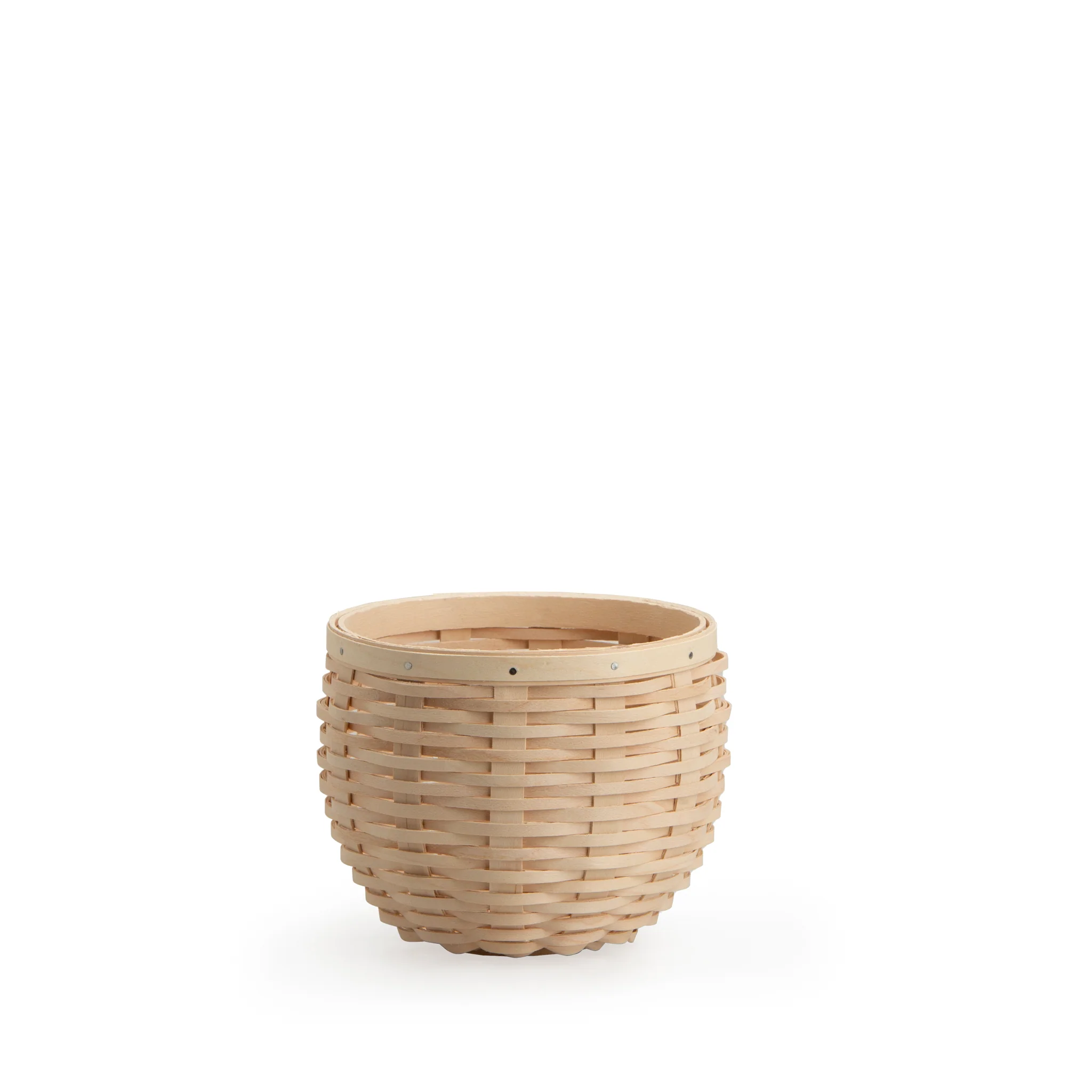 Small Round Nesting Storage Basket with Protector - Whitewashed - Image 7