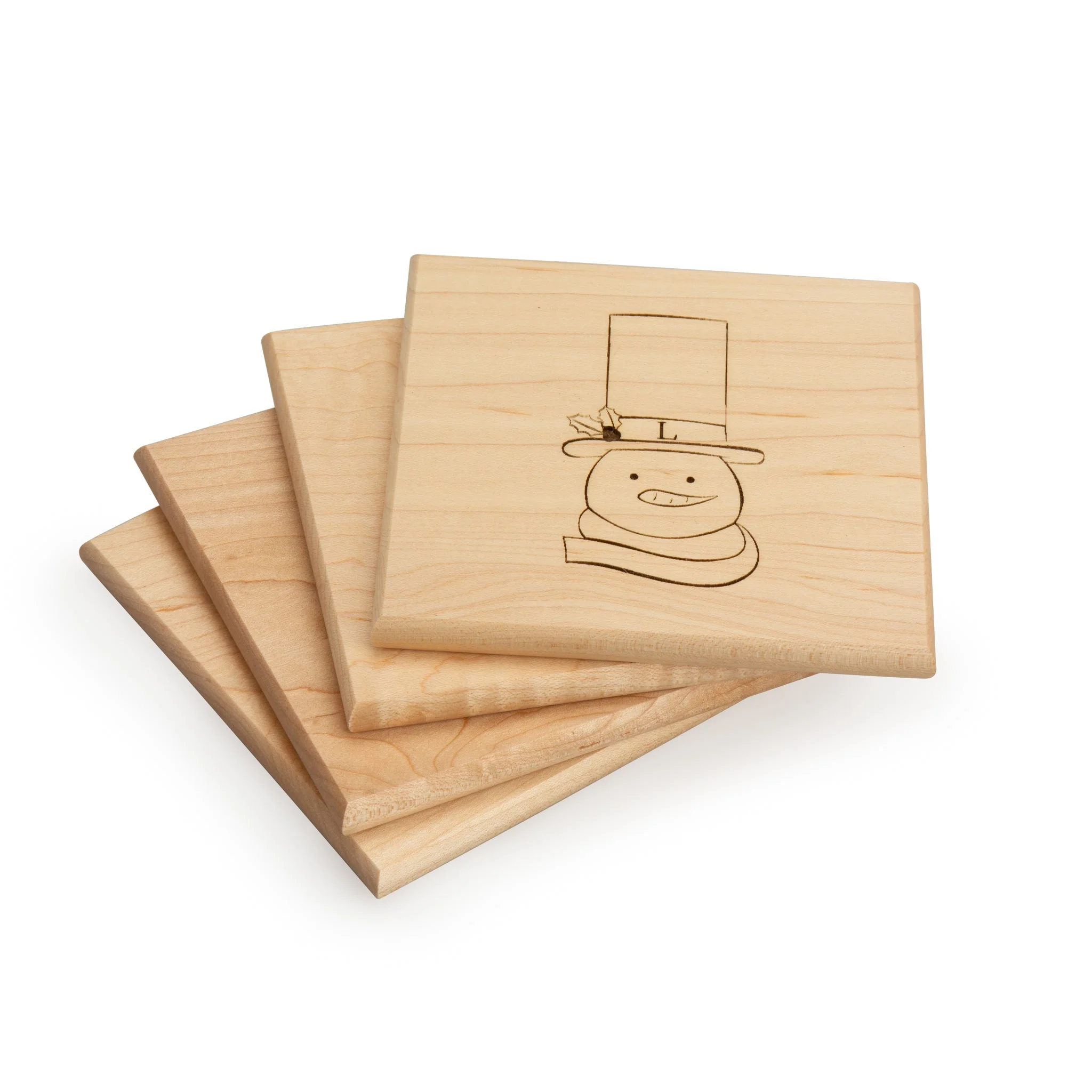 Snowman Holiday Wood Coaster Set - Image 3